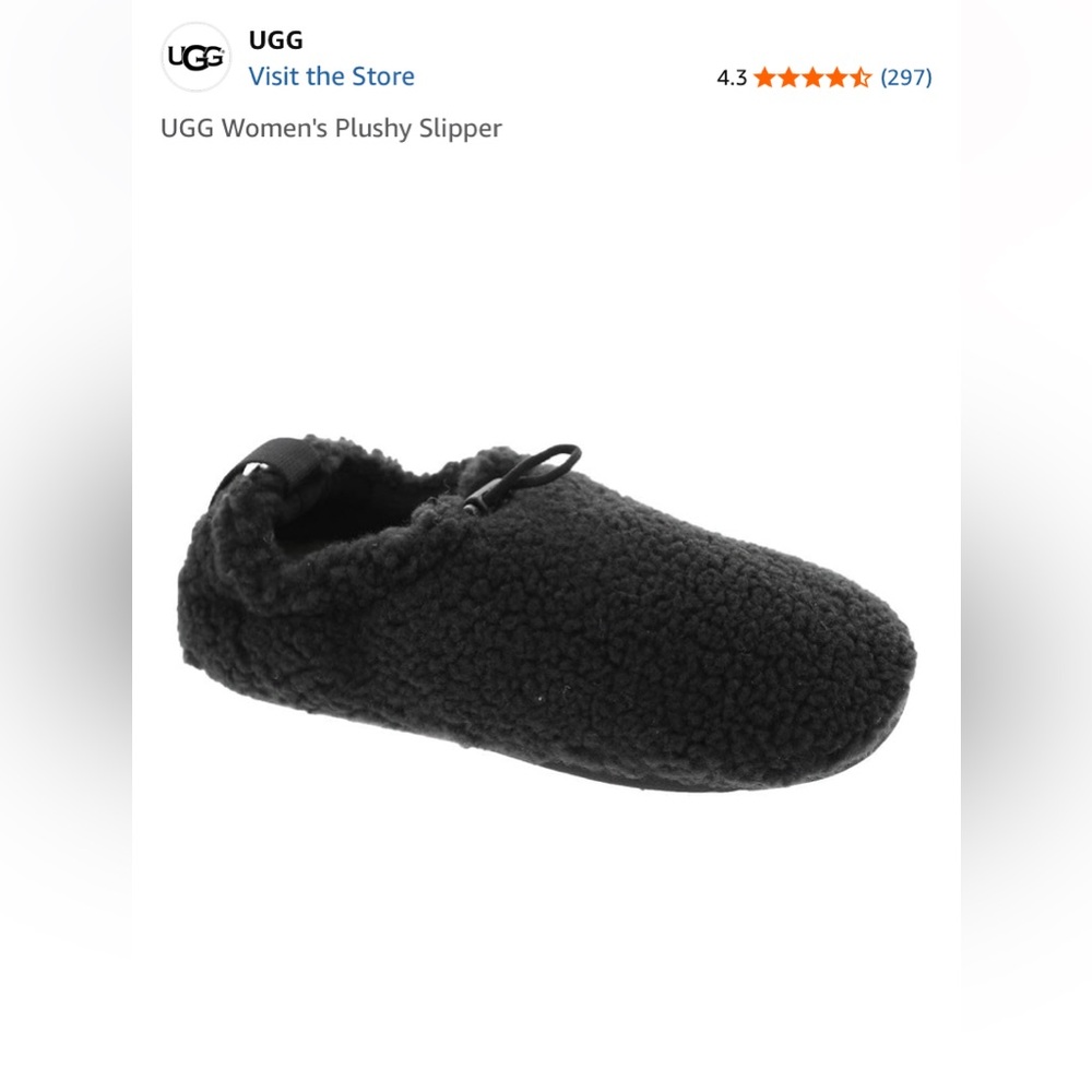 UGG Black Women’s Plushy Slipper Size 7
